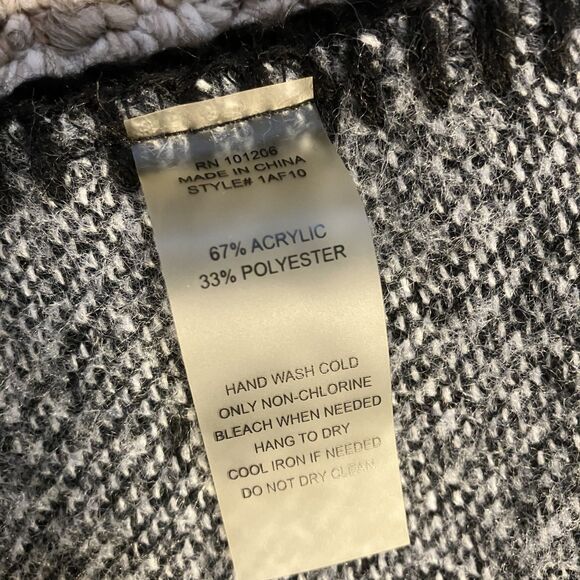 NWT Soft Surroundings Whistler Poncho Cape Black Gray One Size Lagenlook Blanket - Picture 7 of 9